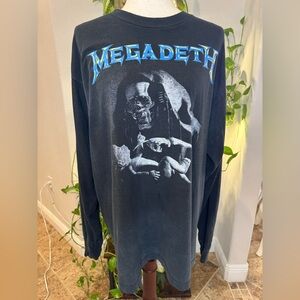 Vintage Authentic Megadeth Youthanasia World Tour 1995 Graphic Long Sleeve Shirt